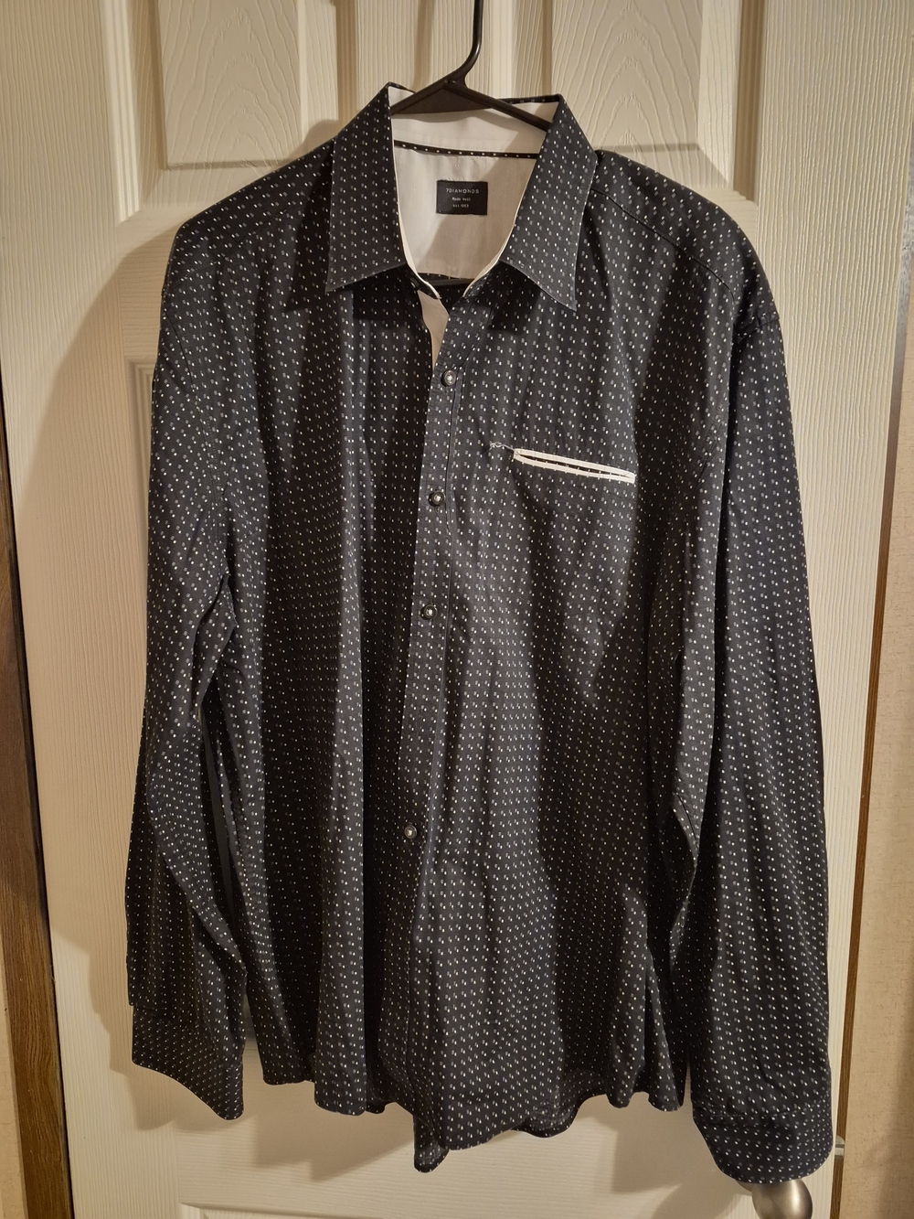 Express Men’s Black Micro-Print Button-Up Shirt